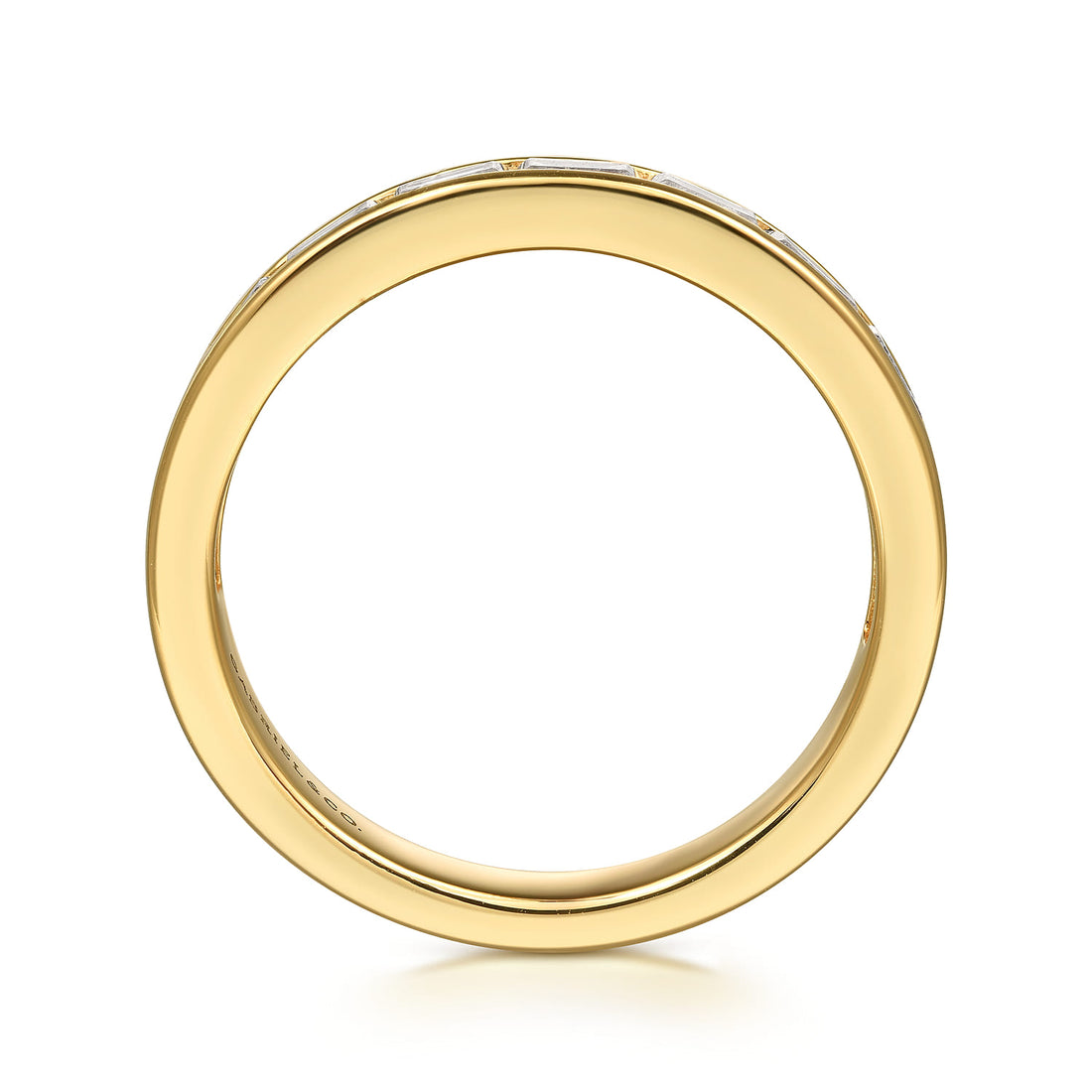14K Yellow Gold Channel Set Baguette Diamond Anniversary Band