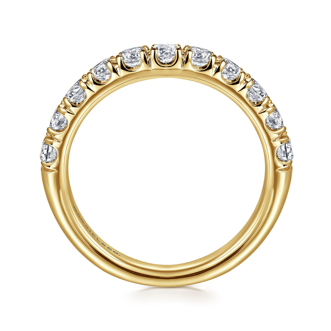 14K Yellow Gold 11 Stone French Pavé Diamond Wedding Band