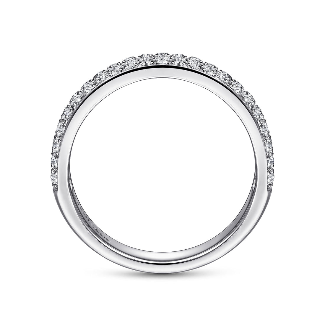 Two Row 14K White Gold Micro Pavé Diamond Anniversary Band