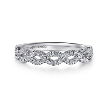 Twisted-14K White Gold Twisted Diamond Anniversary Band