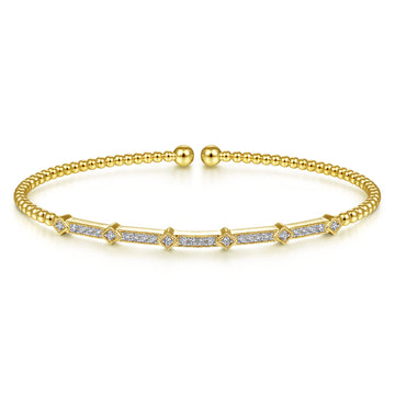 14k Yellow gold diamond bangle