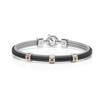 Rose Gold Black Diamond Bracelet