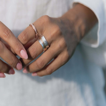 Lunar RGV: 14 KT Rose Gold Vermeil Meditation Ring