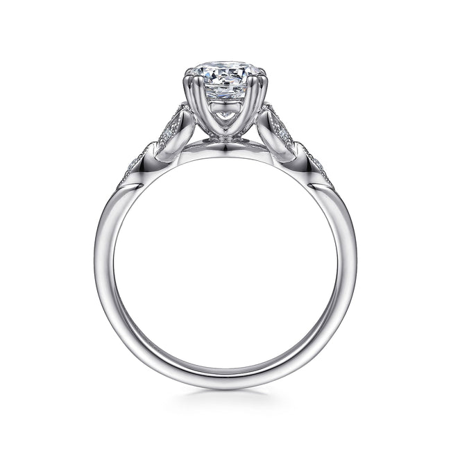 14K White Gold Round Diamond Engagement Ring