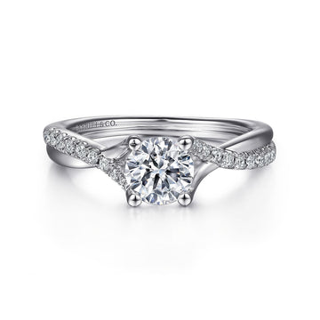 14K White Gold Round Diamond Engagement Ring