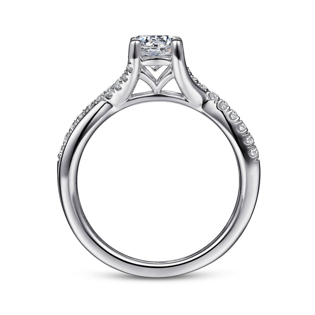 14K White Gold Round Diamond Engagement Ring