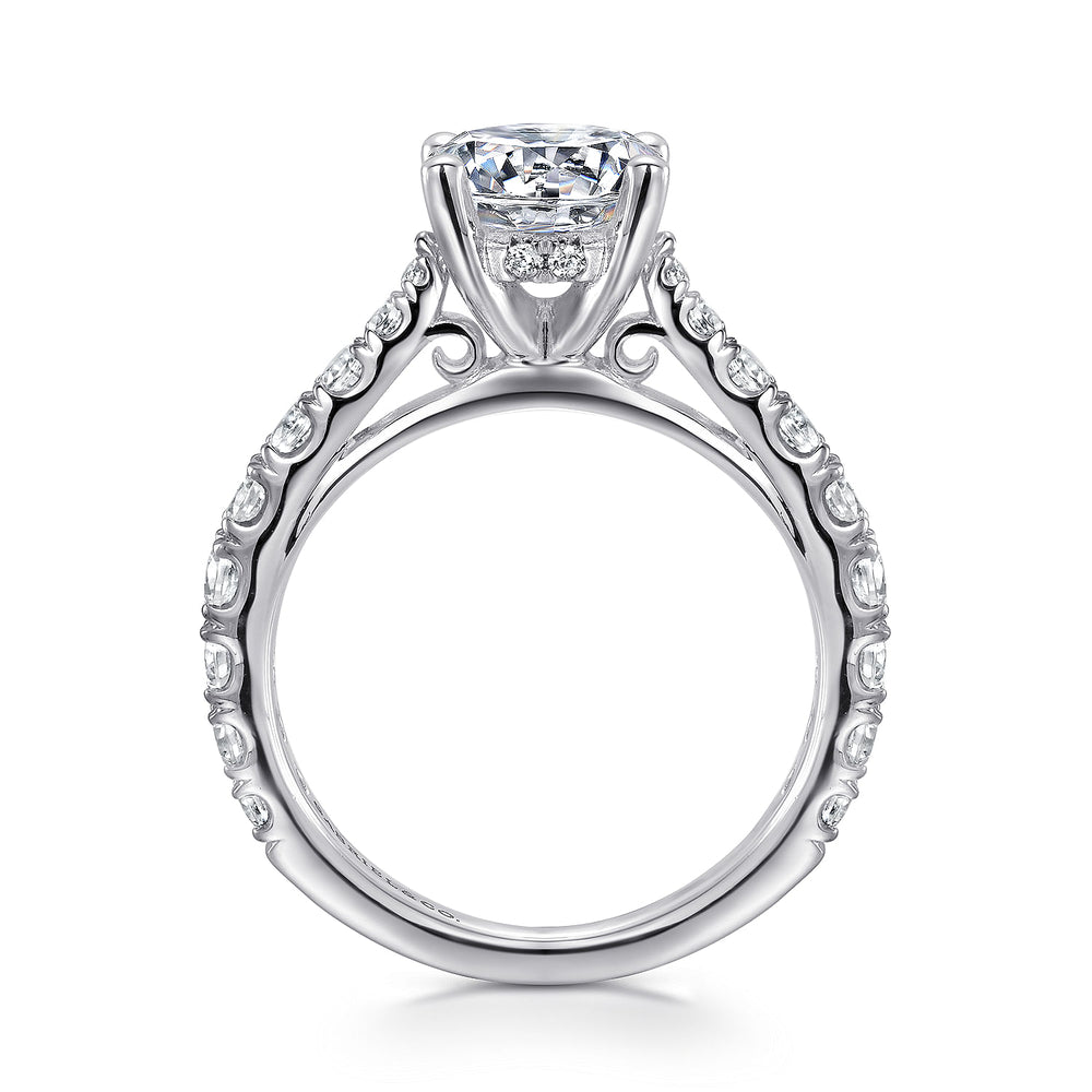 14K White Gold Round Diamond Engagement Ring