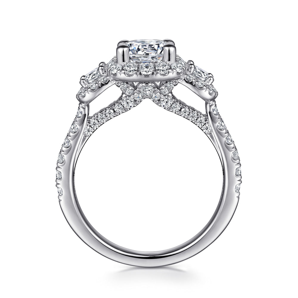 14K White Gold Round Diamond Engagement Ring