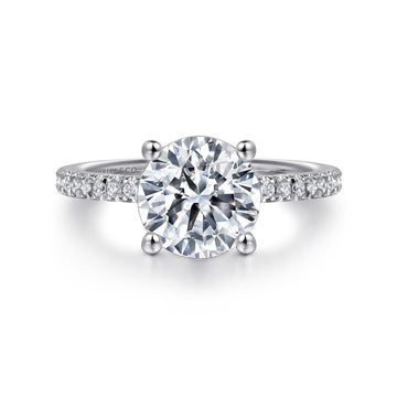 14K White Gold Round Diamond Engagement Ring