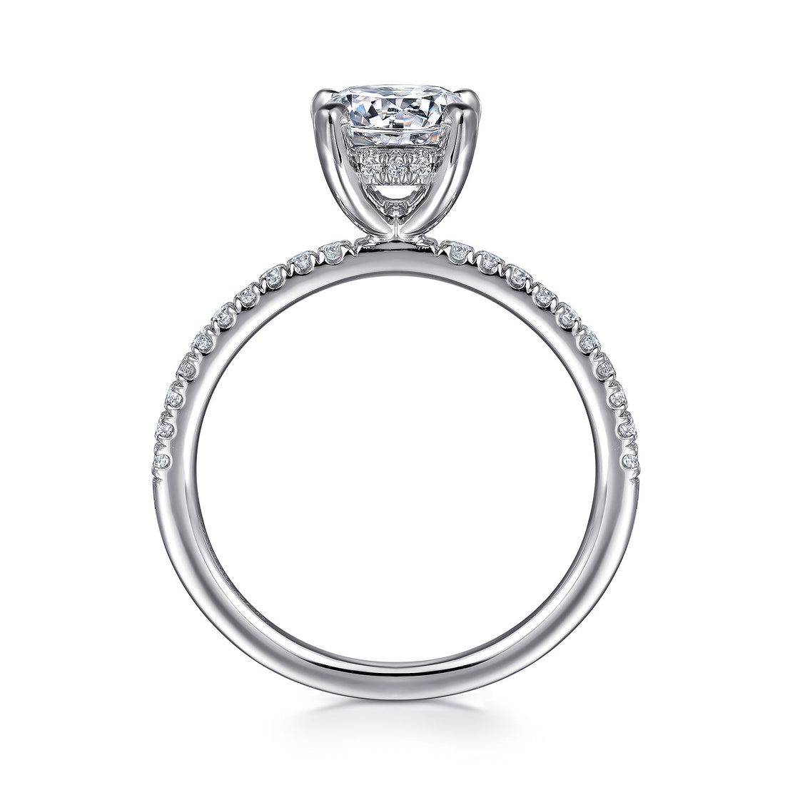14K White Gold Round Diamond Engagement Ring
