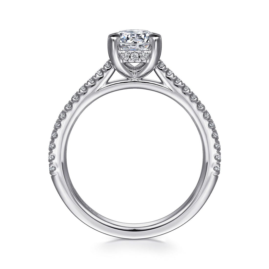 14K White Gold Round Diamond Engagement Ring