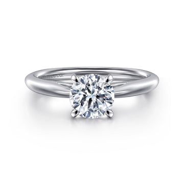 14K White Gold Round Engagement Ring