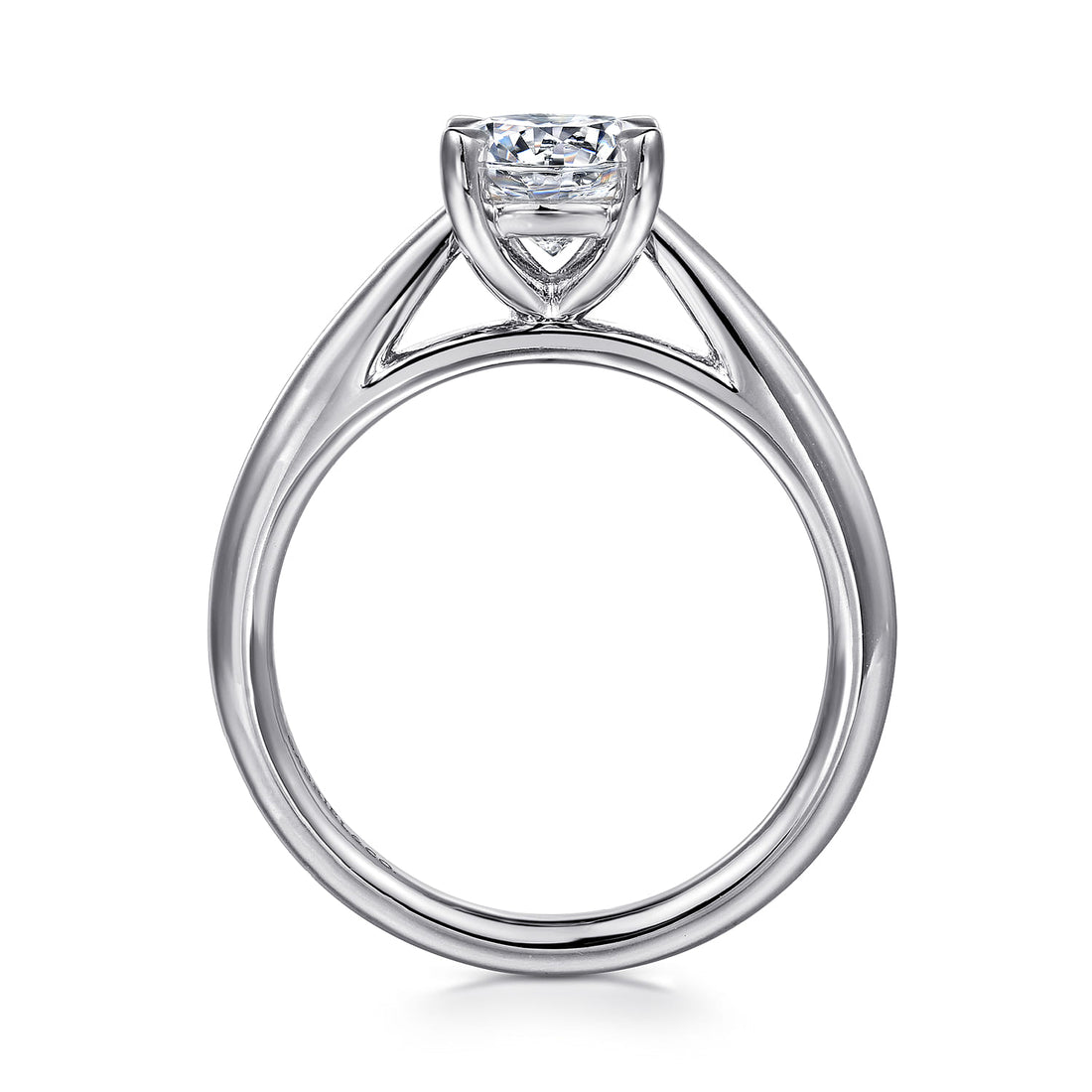 14K White Gold Round Engagement Ring