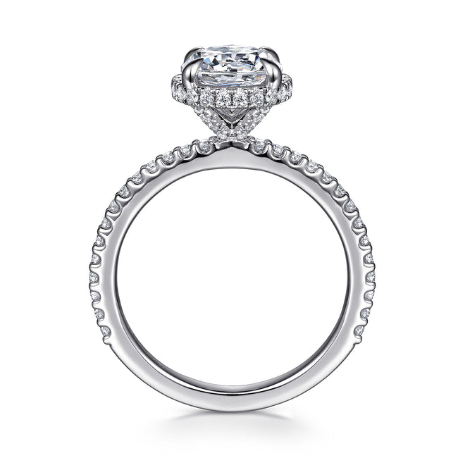 14K White Gold Round Diamond Engagement Ring