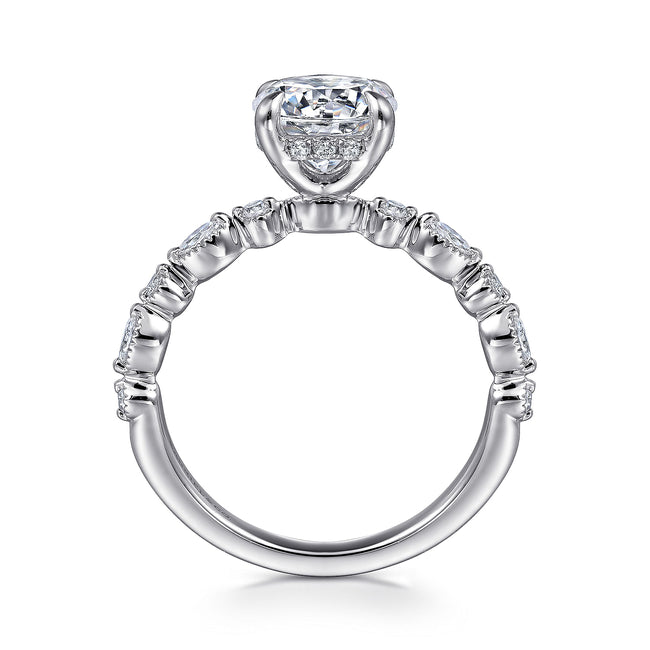 14K White Gold Round Diamond Engagement Ring
