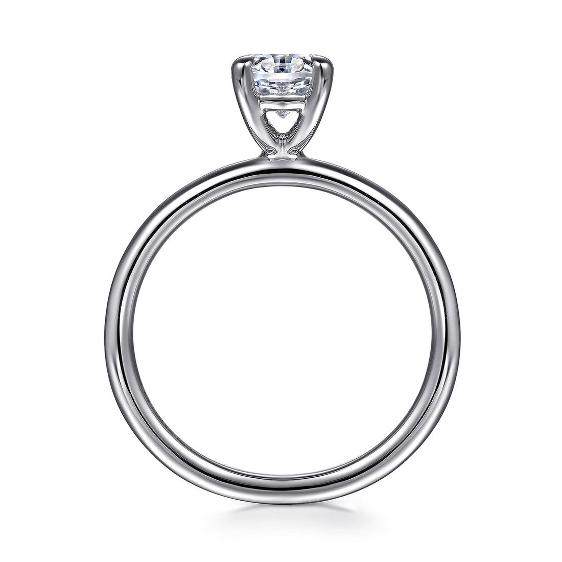 14K White Gold Oval Solitaire Diamond Engagement Ring