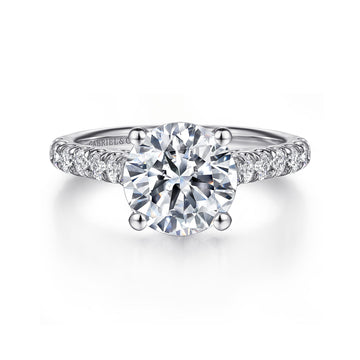 14K White Gold Round Diamond Engagement Ring