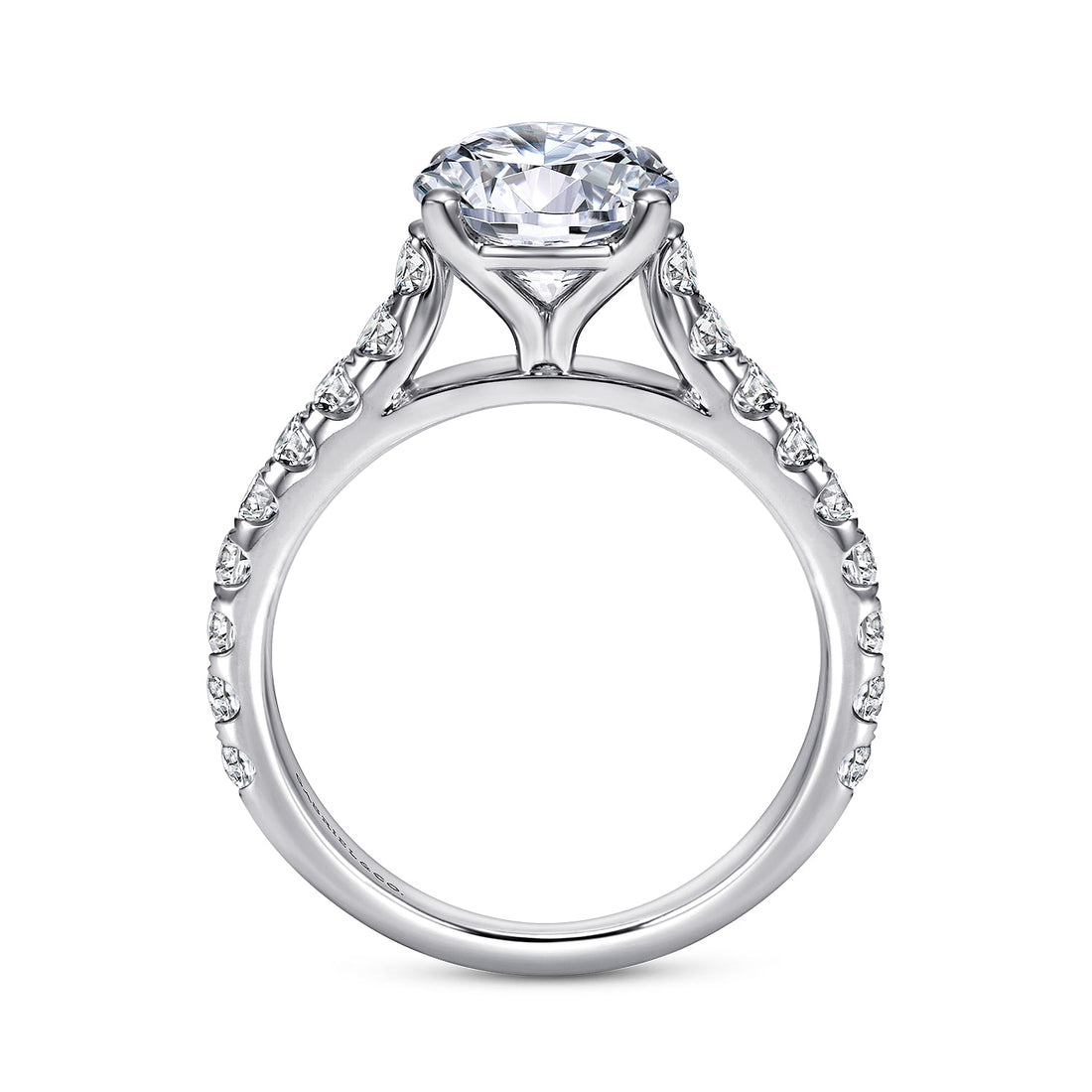 14K White Gold Round Diamond Engagement Ring