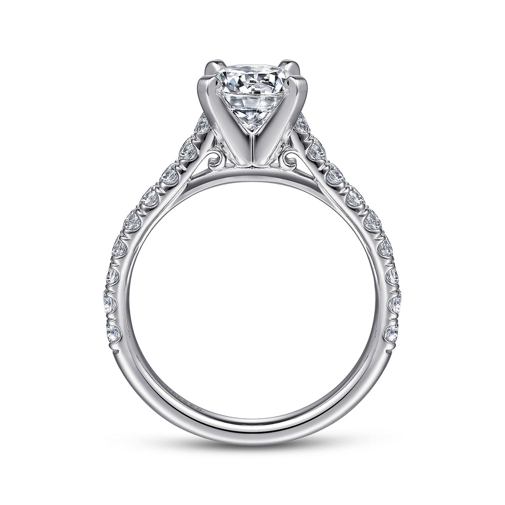 14K White Gold Round Diamond Engagement Ring