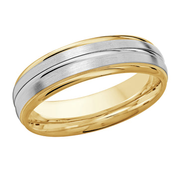 6mm 14k Yellow Gold / White Gold Wedding Band