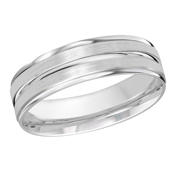 6mm 14k White Gold Wedding Band