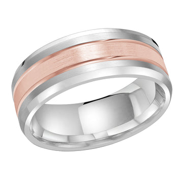8mm 14k White Gold / Rose Gold Wedding Band