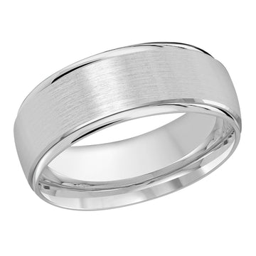 8mm 14k White Gold Wedding Band