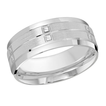 8mm 14k White Gold Wedding Band