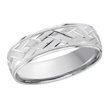 6mm 14k White Gold Wedding Band