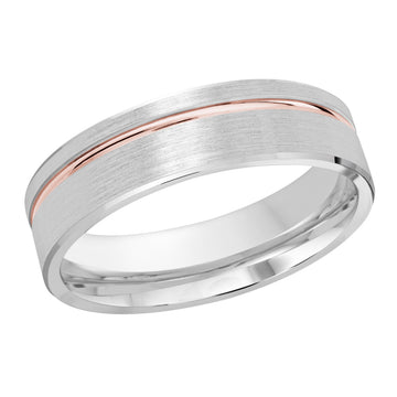 6mm 14k White Gold / Rose Gold Wedding Band