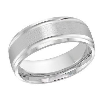 8mm 14k White Gold Wedding Band