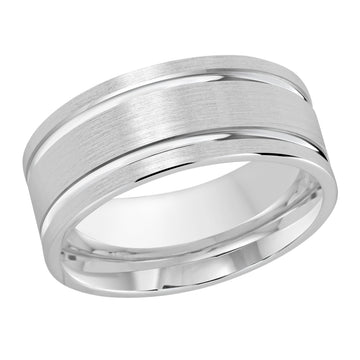 8mm 14k White Gold Wedding Band