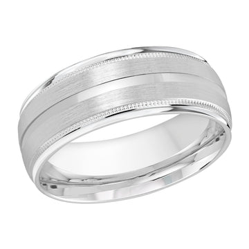 8mm 14k White Gold Wedding Band
