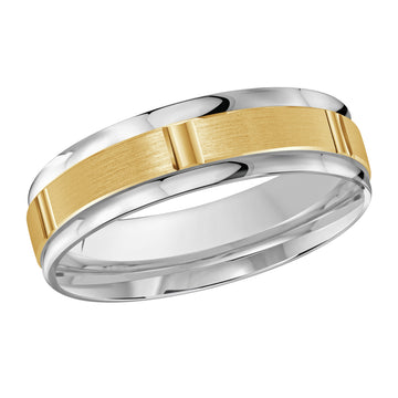 6mm 14k White Gold / Yellow Gold Wedding Band