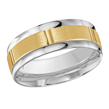 8mm 14k White Gold / Yellow Gold Wedding Band