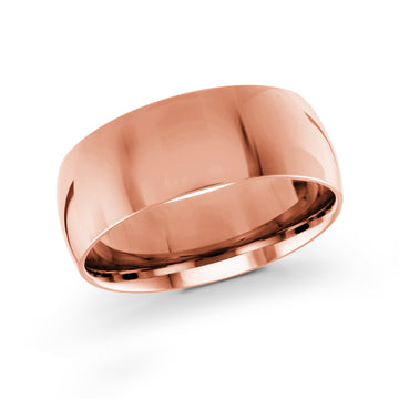 8mm 14k Rose Gold Wedding Band