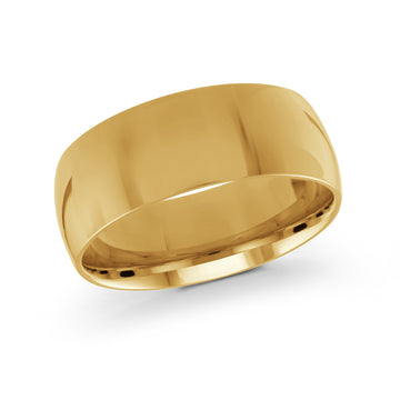 8mm 14k Yellow Gold Wedding Band