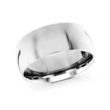 9mm 14k White Gold Wedding Band