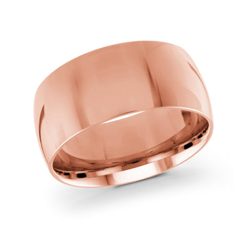 10mm 14k Rose Gold Wedding Band