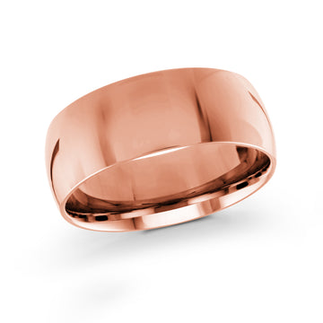 8mm 14k Rose Gold Wedding Band