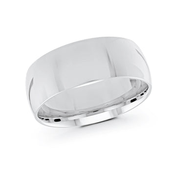 8mm 14k White Gold Wedding Band