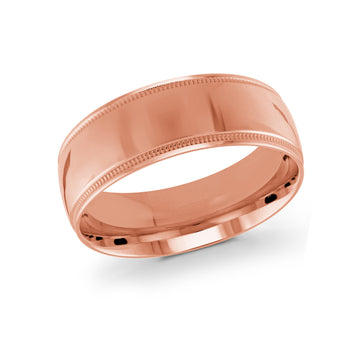 8mm 14k Rose Gold Wedding Band