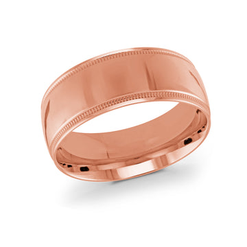 9mm 14k Rose Gold Wedding Band