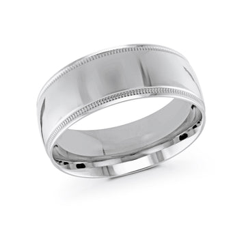 9mm 14k White Gold Wedding Band