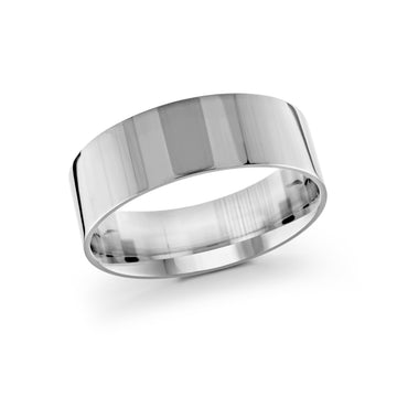 8mm 14k White Gold Wedding Band