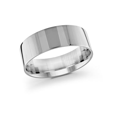 8mm 14k White Gold Wedding Band