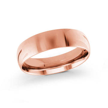 6mm 14k Rose Gold Wedding Band