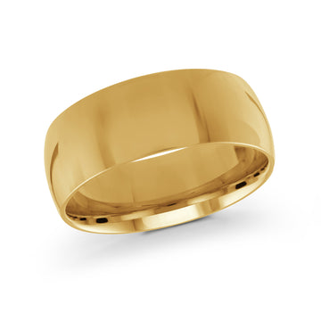 8mm 14k Yellow Gold Wedding Band