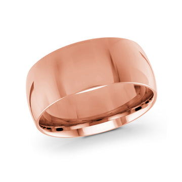 9mm 14k Rose Gold Wedding Band