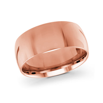 9mm 14k Rose Gold Wedding Band